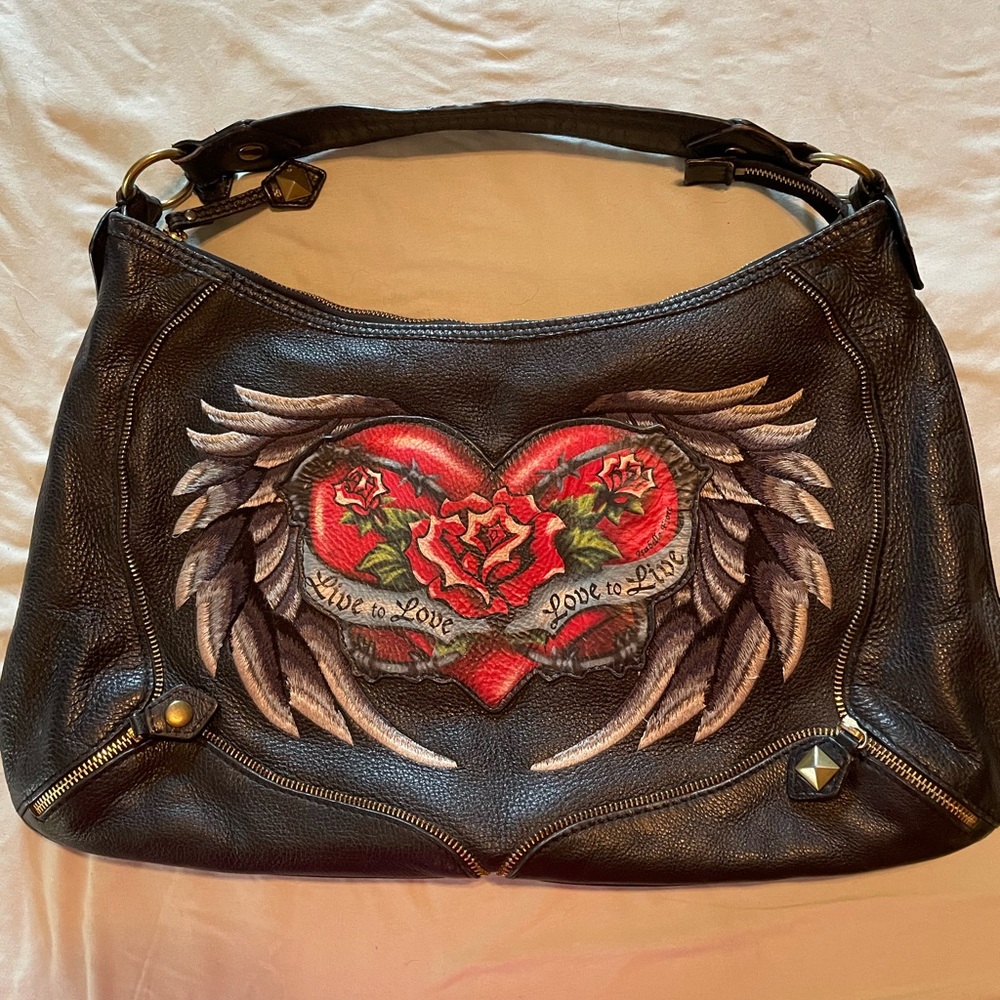 Isabella Fiore “Live to Love, Love to Live” leather bag
